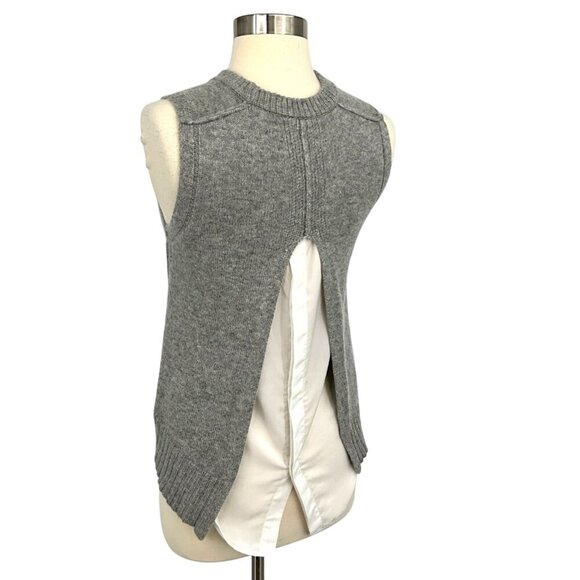 BROCHU WALKER Husky Layered Split Back Tank Size XS Gray Cashmere Sleeveless - Picture 5 of 10